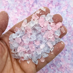 100g COTTON CANDY Acrylic Silica Sand, Fake Gemstone Chunks,  Fake Lava Geode Rock Coarse Plastic Rock Candy