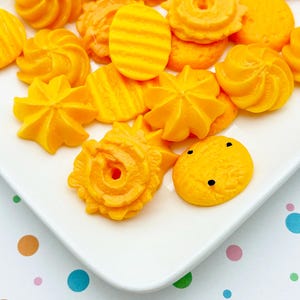 フェイクベイク フラットバック樹脂 デンマーク スプリッツ バター クッキー ペストリー カボション 4 個セット、フラットバック アクリル プラスチック カボション 814b