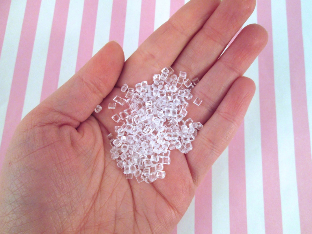 Mini Resin Faux Clear Ice Cubes Tiny Fake Ice Cubes for Miniature Food