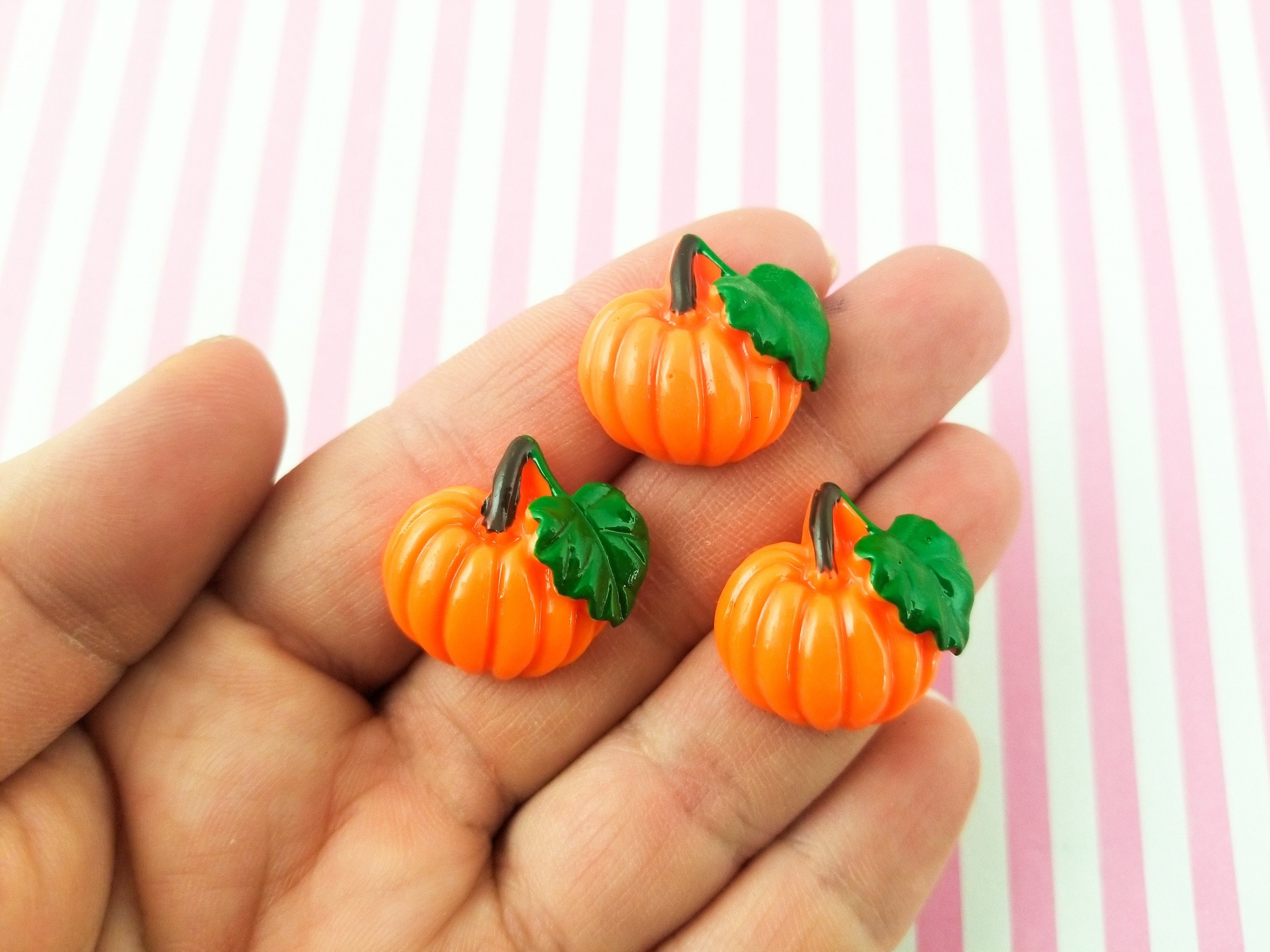 22mmの秋の収穫をイメージした平らな背面を持つオレンジ色の樹脂製