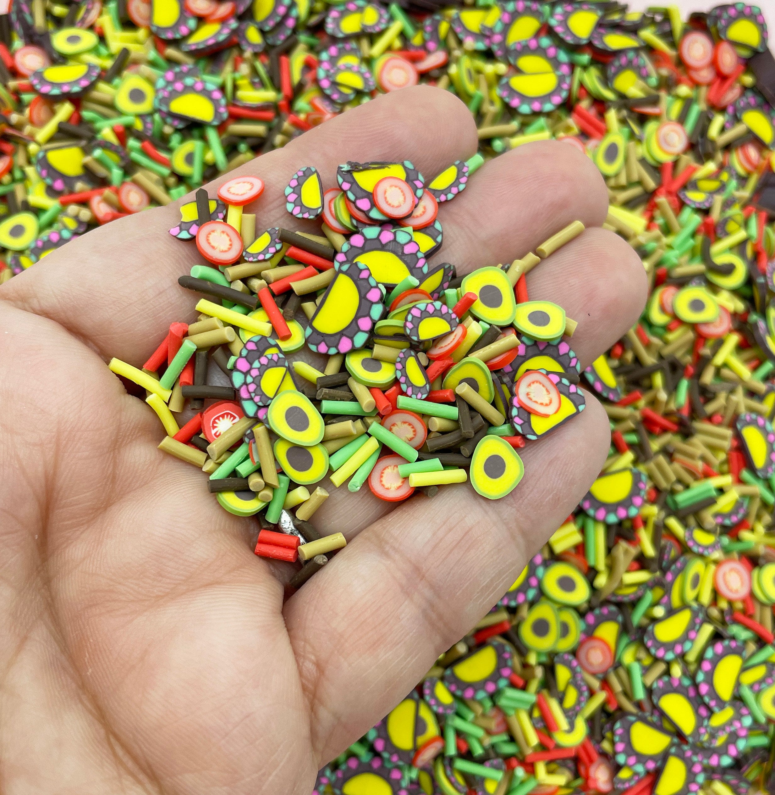 TACO TUESDAY Mix, Taco Themed Sprinkle Mix, Polymer Clay Fake