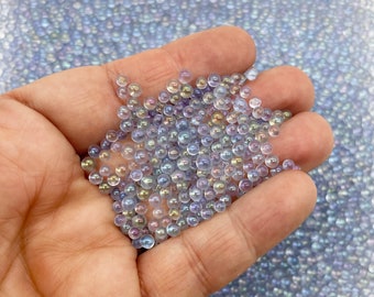 Non Edible Pale Blue Glass Assorted ROUND Microbeads, 3- 3.5mm No Hole Seed Beads Sprinkle Toppings, Pick Your Amount, G9