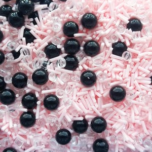 STRAWBERRY BOBA TEA Caviar No Hole Pearl Bead Sprinkle Mix, Fake Bake Polymer Clay Tumbler Shaker Fill, Slime Supplies K192 image 2