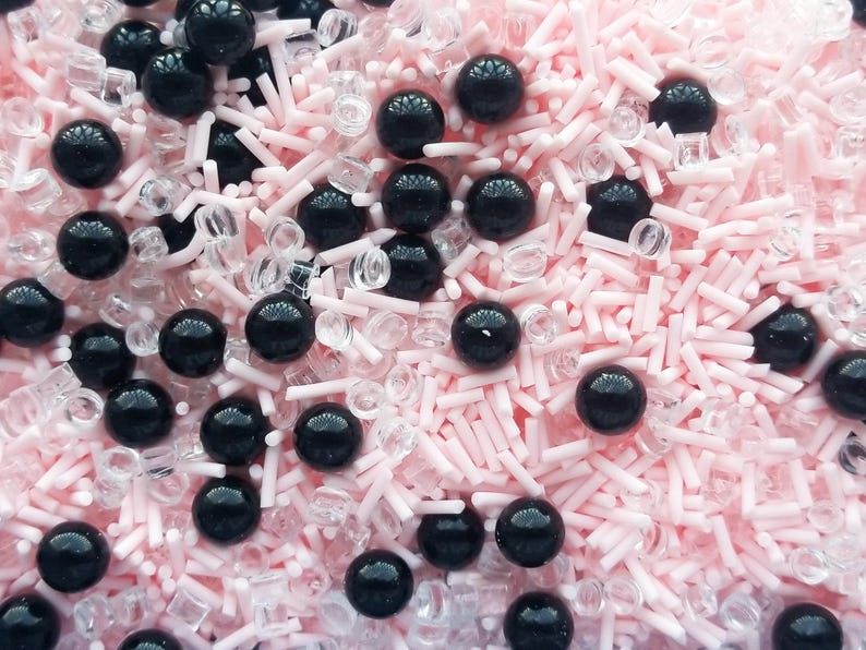 STRAWBERRY BOBA TEA Caviar No Hole Pearl Bead Sprinkle Mix, Fake Bake Polymer Clay Tumbler Shaker Fill, Slime Supplies K192 image 2