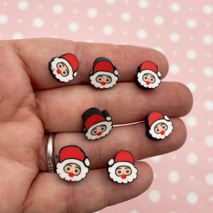 20 Santa Christmas Polymer Clay Beads, Cute Fimo Xmas Holiday St Nick Beads, Fimo X-mas Supplies 352b