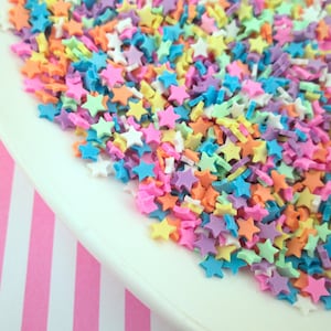 Multicolor Star Sprinkles, Polymer Clay Confetti Sprinkles, Fake Sprinkles, Decoden Funfetti Rainbow Table Scatter Jimmies, E66