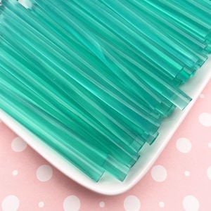 10 Aqua Blue Jelly Transparent Hot Pink Glue Sticks, Fruit Series Glue for drippy deco sauce, cell phone deco etc (mini size)