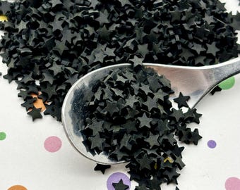 BLACK STAR Sprinkle Mix, Polymer Clay Fake Sprinkles, Decoden Funfett Jimmies, S50