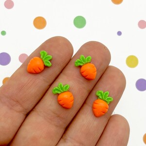 50 cabochons miniatures de carottes en résine à dos plat, cabochons végétariens en plastique acrylique à dos plat L441