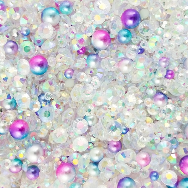 TREASURE TROVE Caviar Pearl Rhinestone Mix, Resin Rhinestones, Faux Pearls Sprinkle Mix, Decoden K93