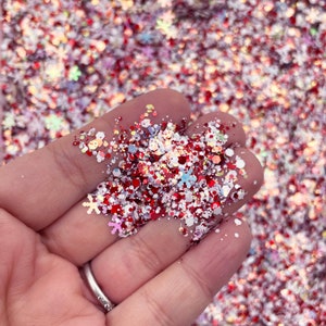 Candy Cane Christmas Hexagon Christmas Glitter, Solvent Resistant Nail Art Glitter, Deco, Holiday Glitter, Pick Your Amount, F598