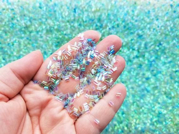 Blue Lagoon Iridescent Crispy Bingsu Beads for Crunchy Slime, Iridescent  Straw Beads, 3D Glitter, Slime Supply, 