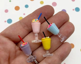 4 cabochon in miniatura per tazze da Frappuccino a forma di unicorno, cabochon di colori assortiti, tazze da tè Boba, L238