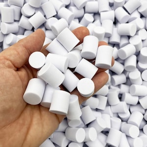 May include: A large quantity of small, white foam cylinders. The cylinders are approximately 2.5 cm in diameter and 1.25 cm tall. They are ideal for craft projects.
