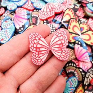 10 Assorted LIMITED COLOR Large Butterfly Single Wing Fake Polymer Clay Slice Sprinkles, Moth Nail Art Slices, Miniature Sprinkles, 241