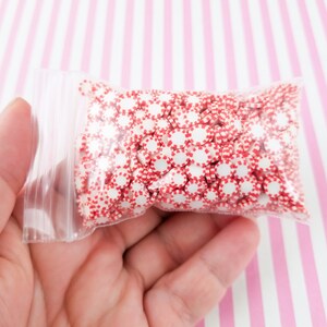 Red Peppermint Fake Polymer Clay Dessert Candy Slice Sprinkles, Starlight Mint Christmas Nail Art Slices, Miniature Dessert, R67 image 5