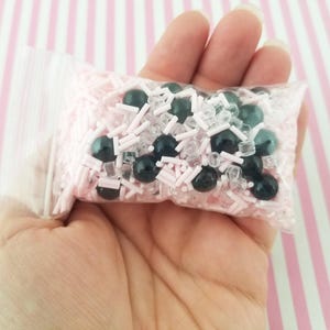 STRAWBERRY BOBA TEA Caviar No Hole Pearl Bead Sprinkle Mix, Fake Bake Polymer Clay Tumbler Shaker Fill, Slime Supplies K192 image 4