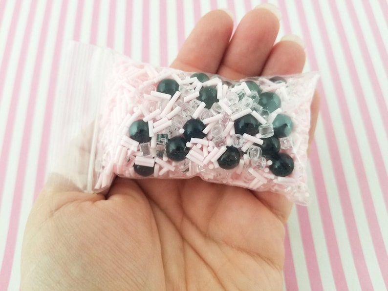 STRAWBERRY BOBA TEA Caviar No Hole Pearl Bead Sprinkle Mix, Fake Bake Polymer Clay Tumbler Shaker Fill, Slime Supplies K192 image 4