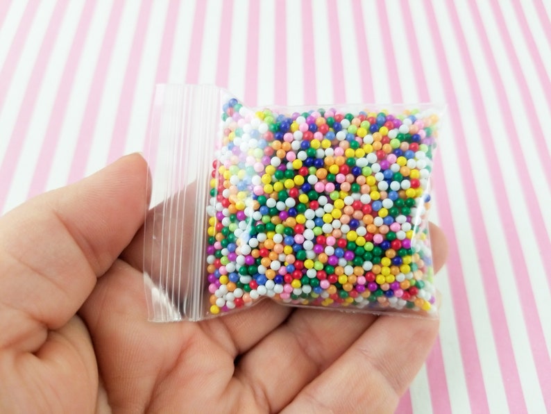 NON EDIBLE Faux Rainbow Glass Nonpareil Sprinkles, 2mm Pick Your Amount, Decoden Rainbow Funfetti Jimmies, Faux Caviar Beads, G49 image 5