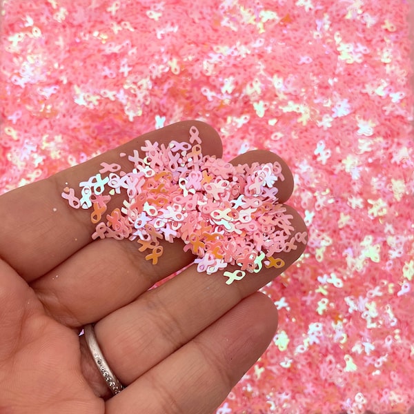 Pink Breast Cancer Awareness Ribbon Glitter Confetti Table Scatter F776