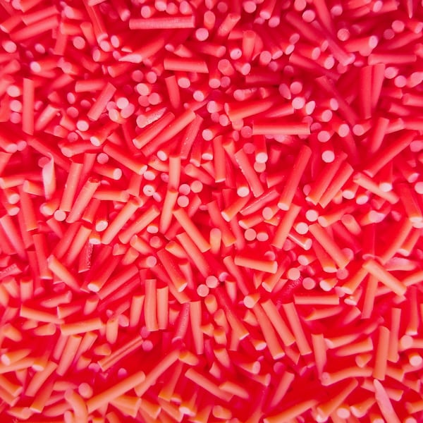 Rote Lange Polymer Clay Streusel, wählen Sie Ihre Menge, S6