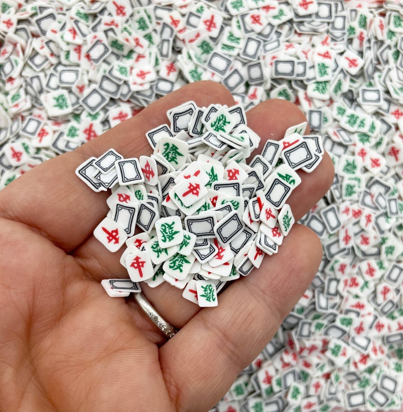 Mahjong Polymer Clay Sprinkles, Mah-Jongg Fimo Fake Sprinkle Mix, M87 image 1