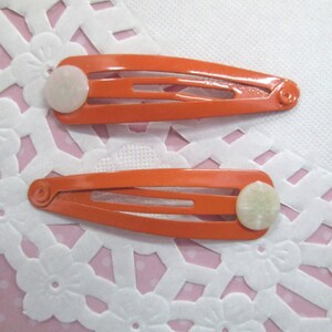 10 Orange Snap Hair Clip Barrettes With a Glue On Pad C254