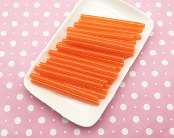 10 Orange Jelly Translucent Orange Glue sticks, Fruit Series  Glue for drippy deco sauce, cell phone deco etc (mini size)