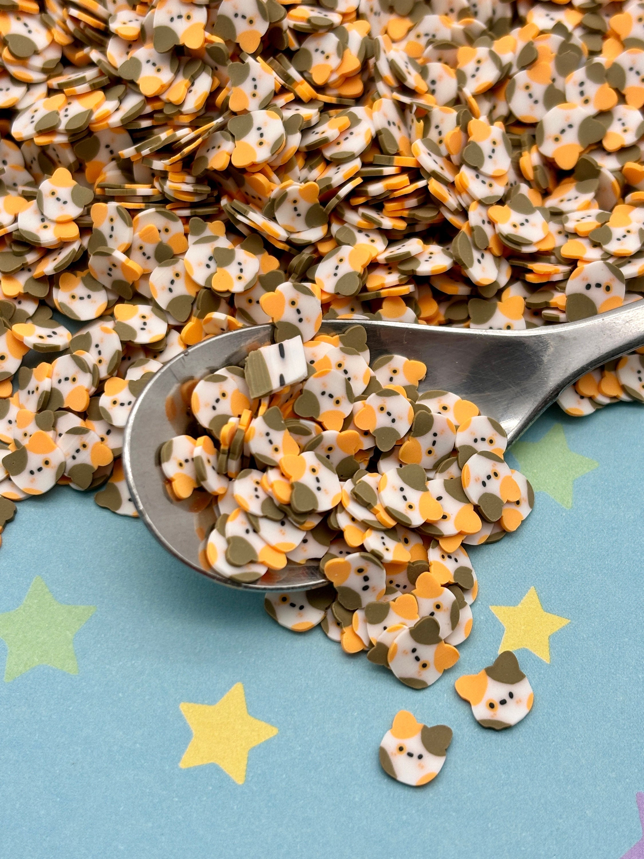 Small Cat Fimo Slices, Polymer Clay Sprinkles, Animal Sprinkles, Fimo Fake Sprinkle Mix, P4