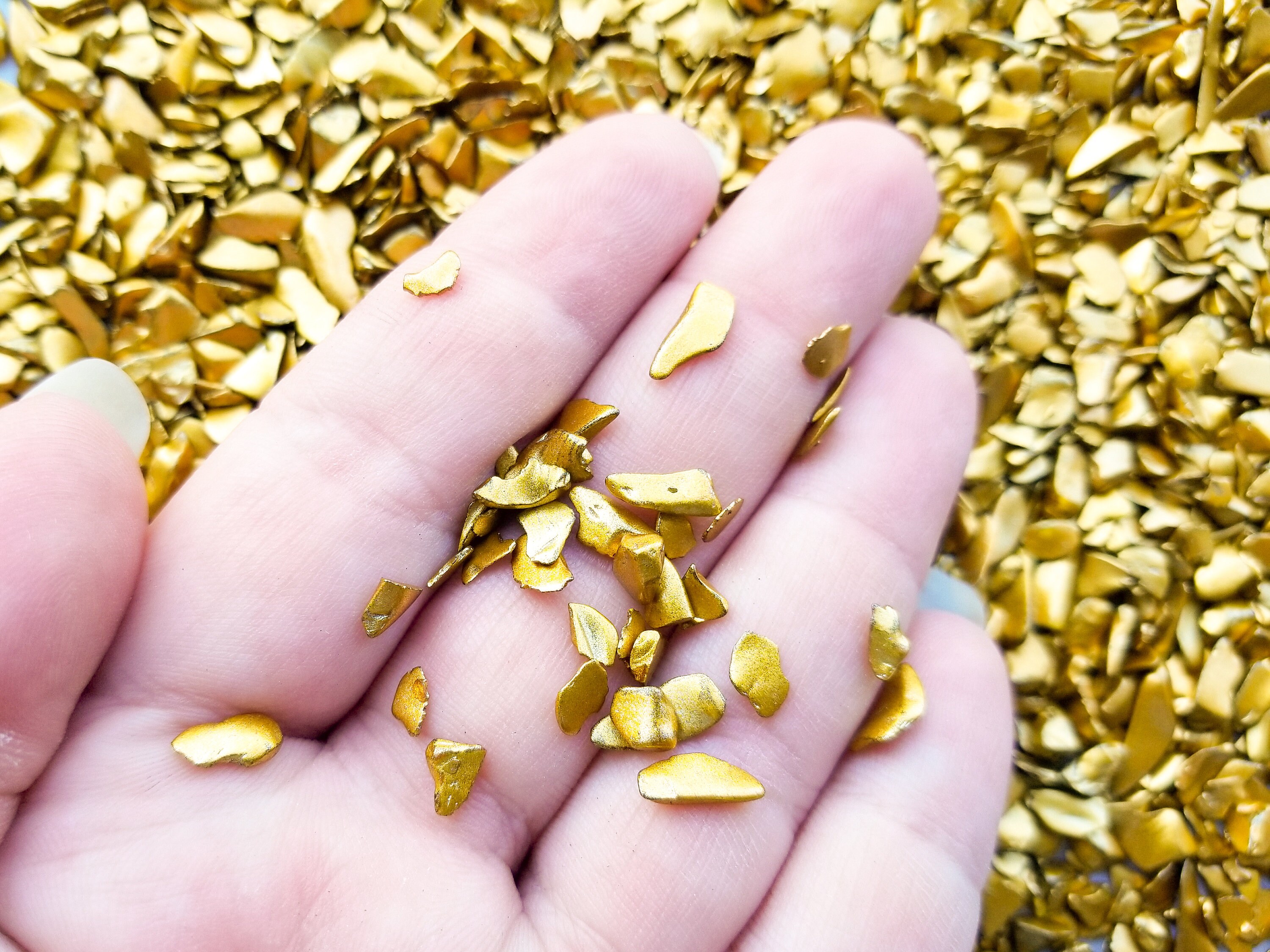 Gold Toned Assorted Large Microbeads/Chunks Chips Nuggets Etsy