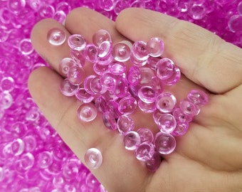 100グラム（3 1/2オンス）フクシアピンクのアクリルプラスチック製フィッシュボウルスラッシービーズ、カリカリスライムやクラフト用、樹脂製フィッシュボウルクラフト用品