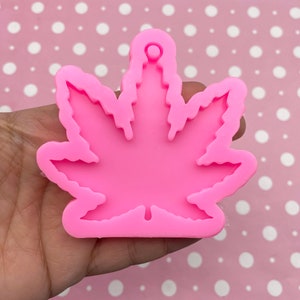 Große Topf Blatt Form für Cabochon Anhänger oder Charms, Silikon DIY Ornament oder Schlüsselanhänger 420 Unkraut Mould, für Clay, Resin Etc, Q58A