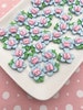 6 Kitty Cat Flower Cabochons, Cute Kawaii Kitten Flower Cabs, #1002B 