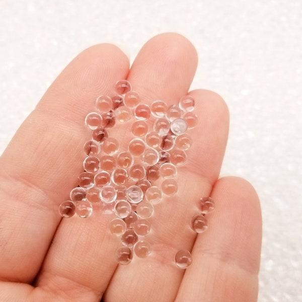 Clear 4mm Translucent Pearls, Popping Boba Resin Gumball Pearls, Faux Nonpareil Acrylic dragees, Caviar No Hole Beads P213
