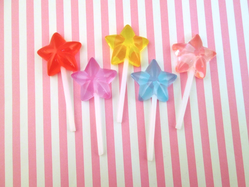 Cute Glitter Faux Candy 5 Star Lollipops #1030