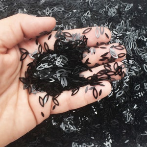 Black Marquise Glitter, Kawaii Decoden Resin Embellishment, Slime Toppings, T194