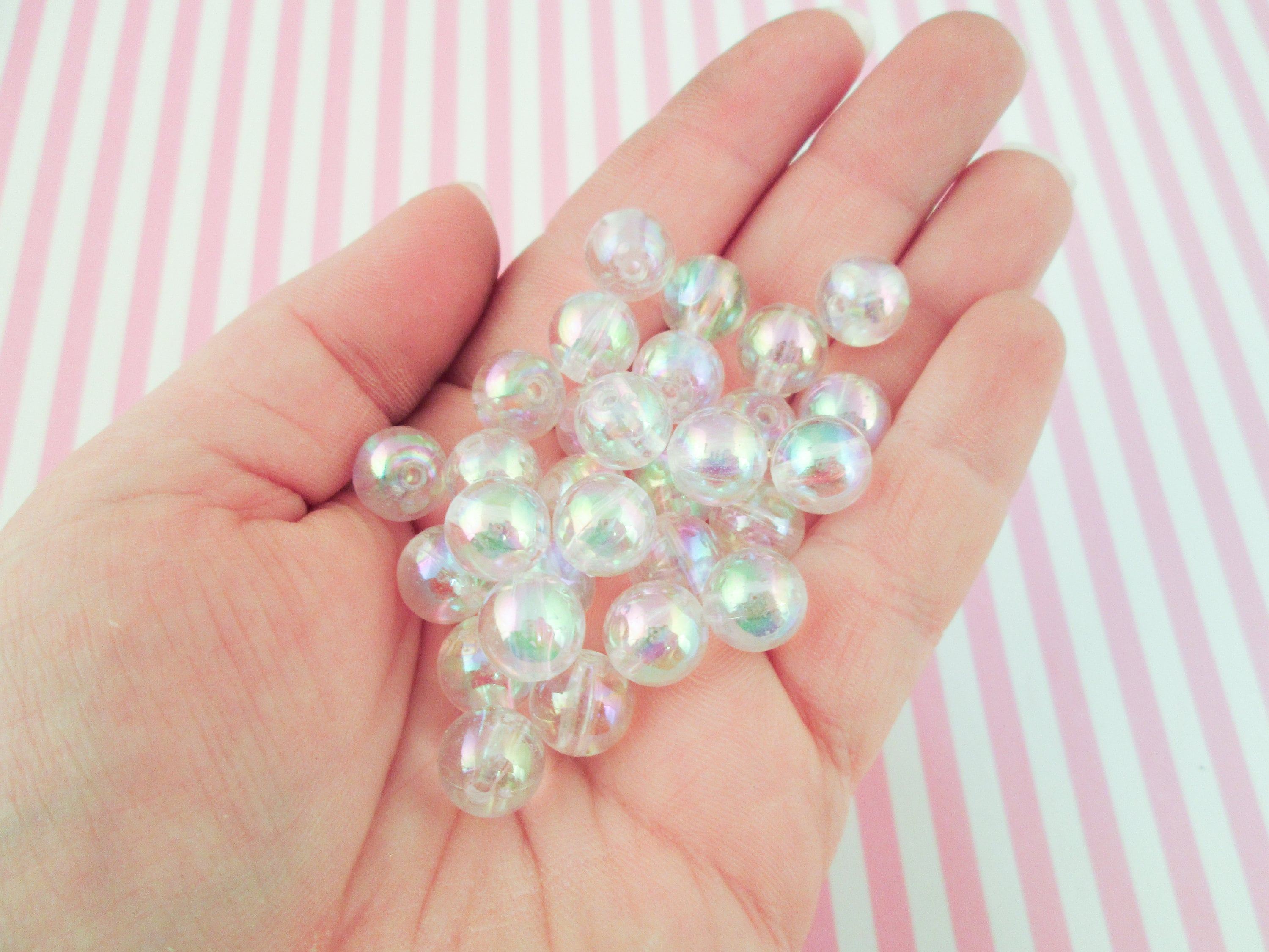 Large Iridescent Beads Wristlet