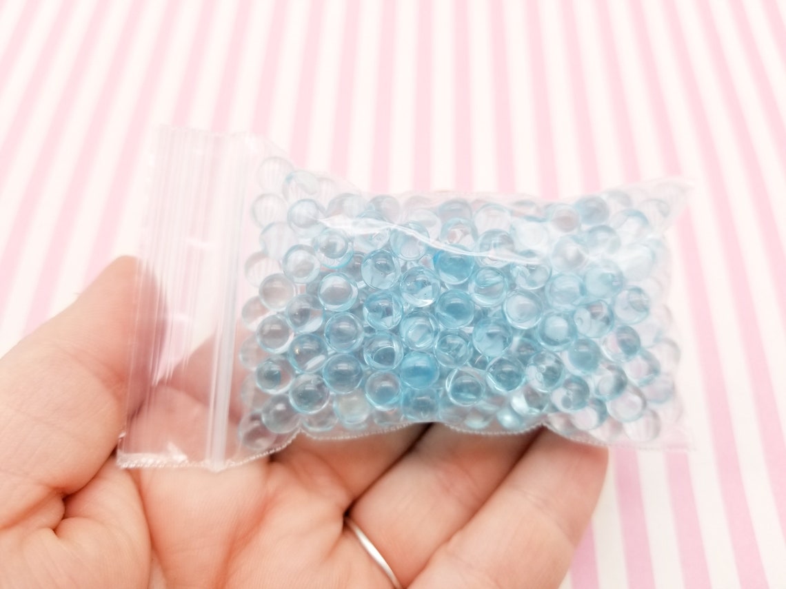 Light Blue 6mm Translucent Pearls Popping Boba Resin