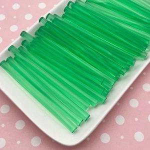 10 Green Jelly Transparent Hot Pink Glue Sticks, Fruit Series Glue for drippy deco sauce, cell phone deco etc (mini size)