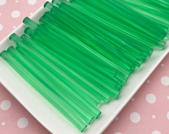 10 Green Jelly Transparante Hot Pink Lijmsticks, Fruit Series Lijm voor drippy decosaus, mobiele telefoondeco enz. (miniformaat)