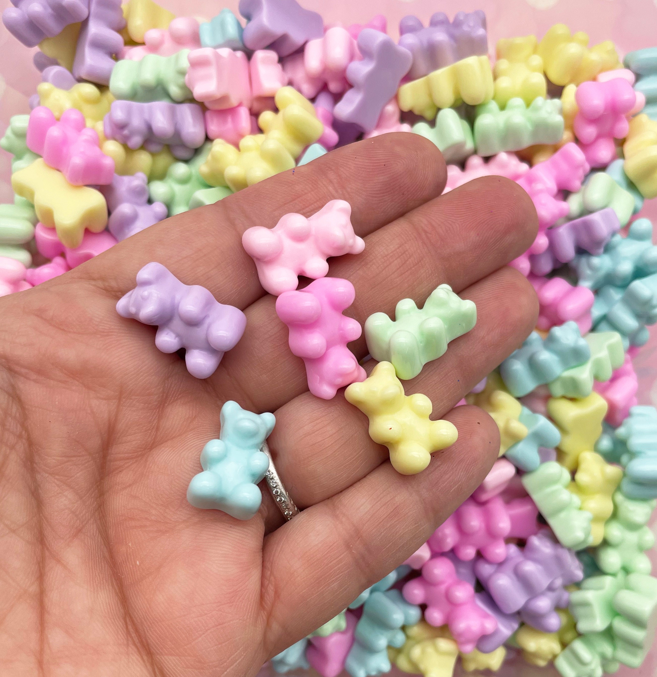 12 Pastel Multicolor Opaque Gummy Bear Cabochons 21x11x8mm Etsy UK