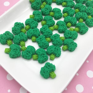 10 cabochons de brocoli, choux de légumes, cabochons de salade, cabochons de mini-arbre en résine, #862b
