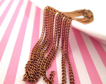 5 Feet Brown Aluminum Metal Bronze Metallic Thin Twist Chain, K41