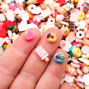 8 Tiny Sweets Candy Cabochons, Resin Embellishments for Shakers, Tumbler Decoden, Cute Assorted Miniature Pastry Nail Charms, Dollhouse 06