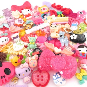 100 stuks geassorteerde mix van kawaii hars cabochon met plaksteen Cuteness, acryl plastic cabines met platte achterkant, grabbeltas van 100 stuks