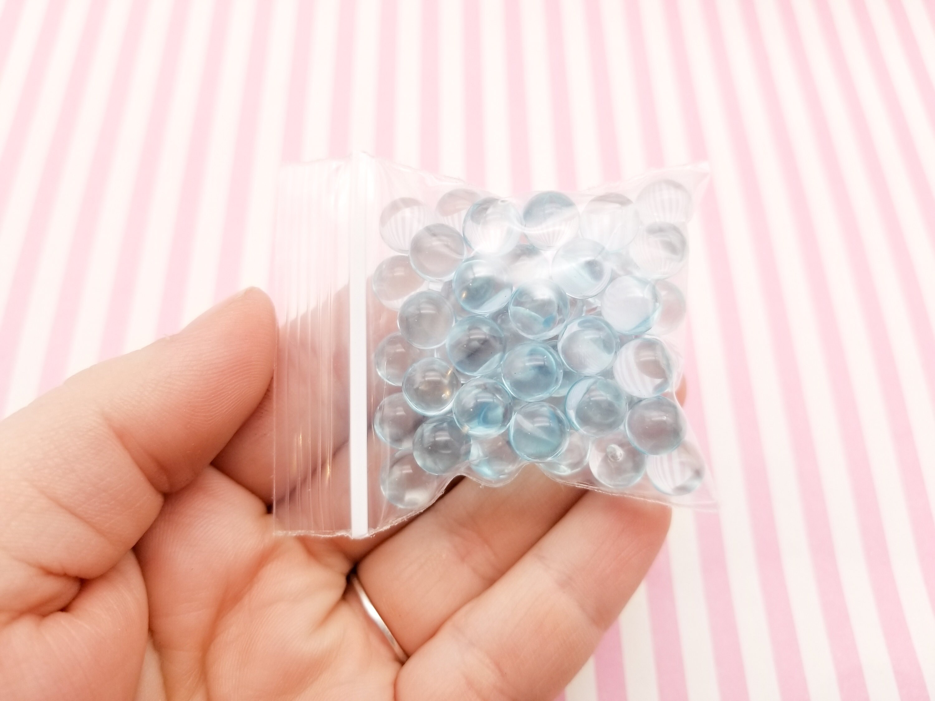 Translucent Pearls Light Blue 8mm Round Translucent Pearls, Popping Boba Resin Gumballs ...