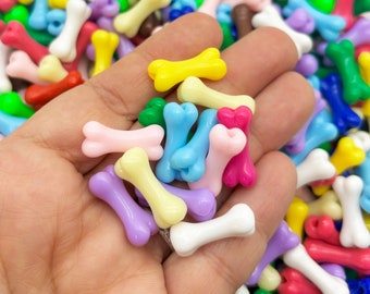 30 Multicolor Colorful Bone Beads J107