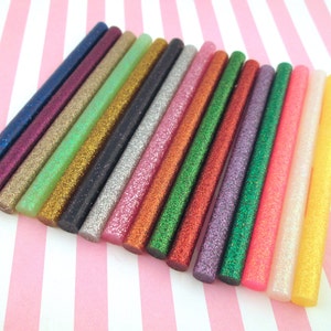 10 Assorted Glitter Hot Glue Sticks for kawaii and decoden (mini size)