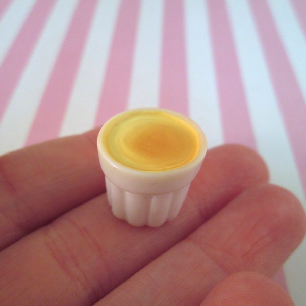 5 Creme Brulee Custard Pudding Cabochon Miniatures/ Cute Tart Pudding Flan Resin Cabs #263a