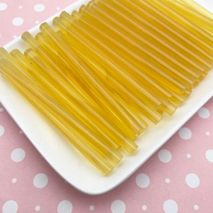 10 Transparent Honey Color Glue Sticks, Glue for drippy deco sauce, cell phone deco etc (mini size)